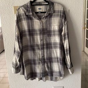 Old Navy Plaid Long Sleeve Button Up Flannel Size XL
